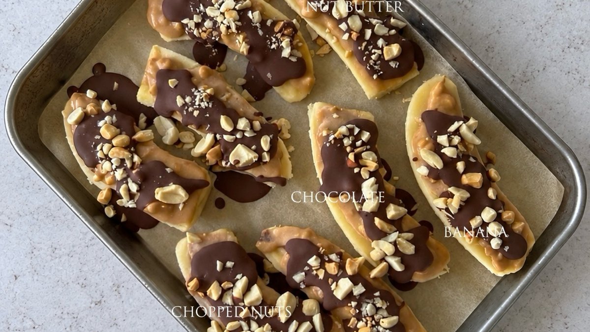 Frozen Choc–Peanut Butter Banana Boats