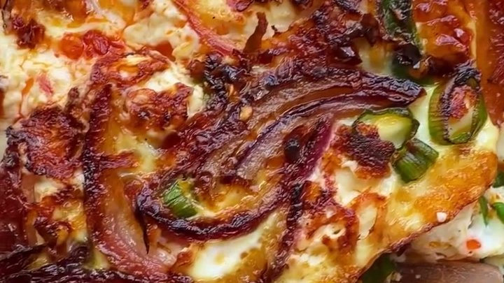 Caramelized Onion and Feta Omelette