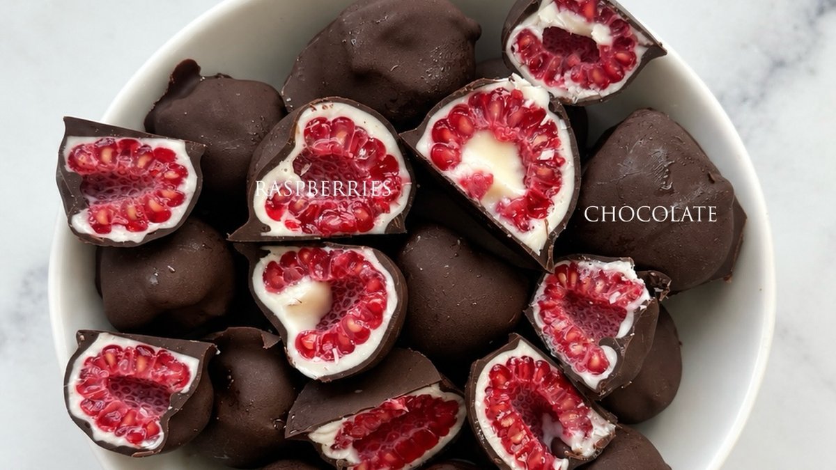 Chocolate-Covered Cream-Filled Raspberries