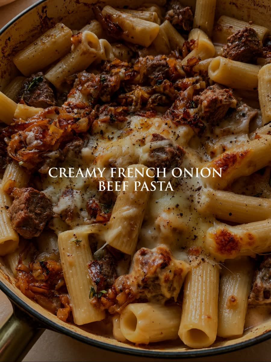 Creamy French Onion Beef Pasta