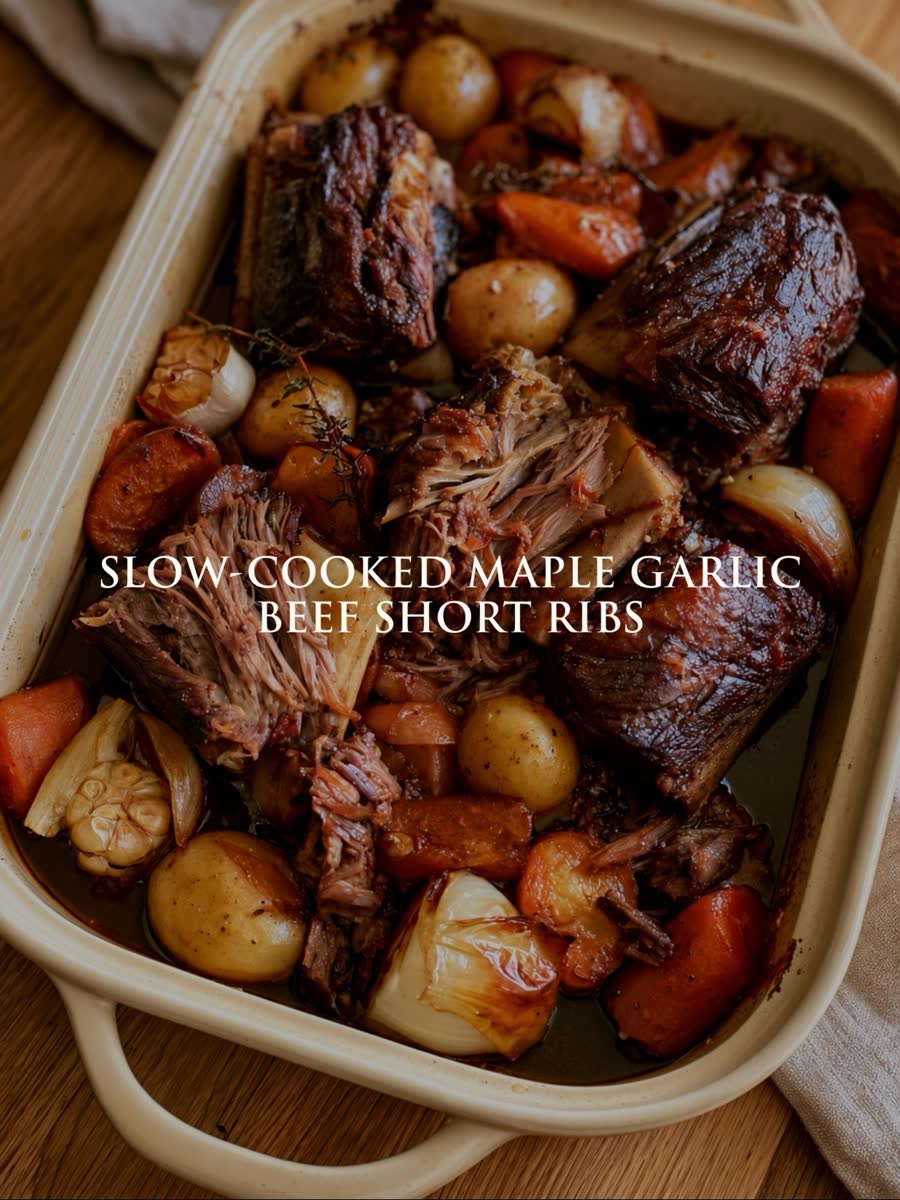 Slow-Cooked Maple Garlic Beef Short Ribs