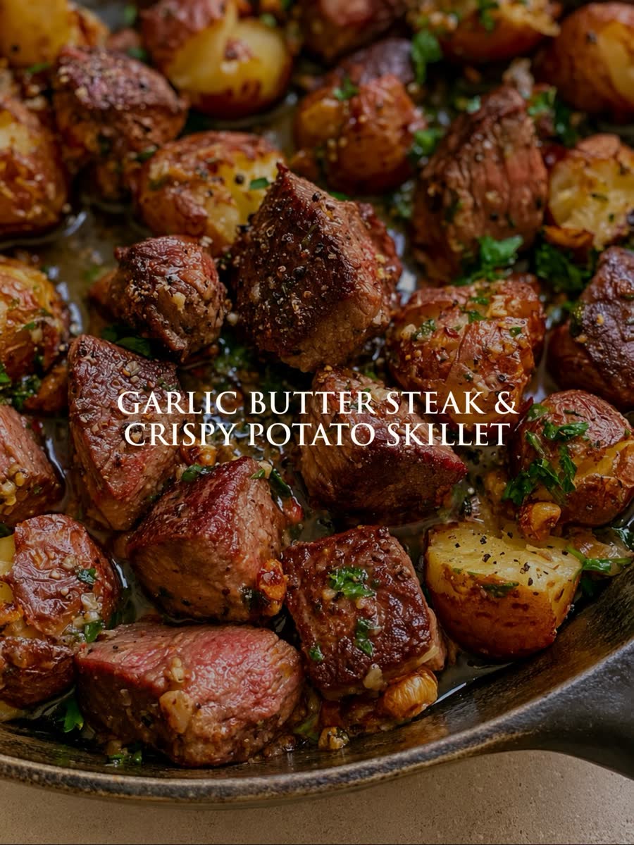 Garlic Butter Steak & Crispy Potato Skillet